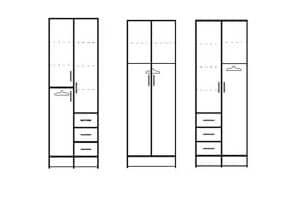 2-дверные эскизные шкафы