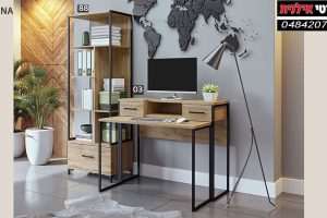 Книжный шкаф+письменный стол для гостиной модель JENNA