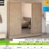ארון הזזה 240 3 דלתותמגירות נעליים