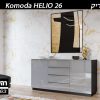 קומודה לסלון HELIO 26 אפור מבריק