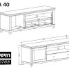 שידת טלוויזיה לסלון EVORA 40 גוון ירוק/לפקאס